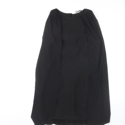 Zara Women Black Shift Dress Size 8 Short Sleeve Classic Style