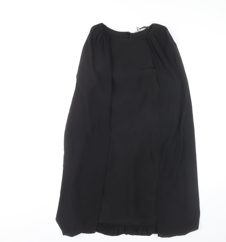 Zara Women Black Shift Dress Size 8 Short Sleeve Classic Style