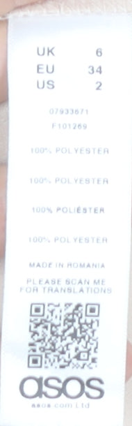 ASOS Womens Beige Camisole Tank Top Size 6 Beaded Straps Polyester