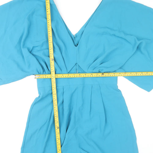 ASOS Women’s Blue Size 12 V-Neck Kimono Sleeve Playsuit