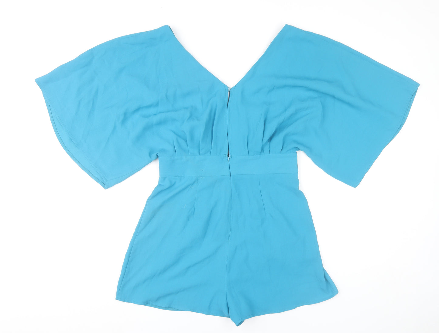 ASOS Women’s Blue Size 12 V-Neck Kimono Sleeve Playsuit