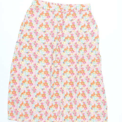 Pieces Womens Midi Floral A-Line Skirt Multicoloured Size M