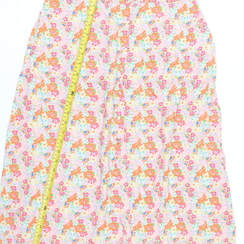 Pieces Womens Midi Floral A-Line Skirt Multicoloured Size M