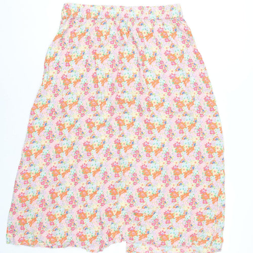 Pieces Womens Midi Floral A-Line Skirt Multicoloured Size M