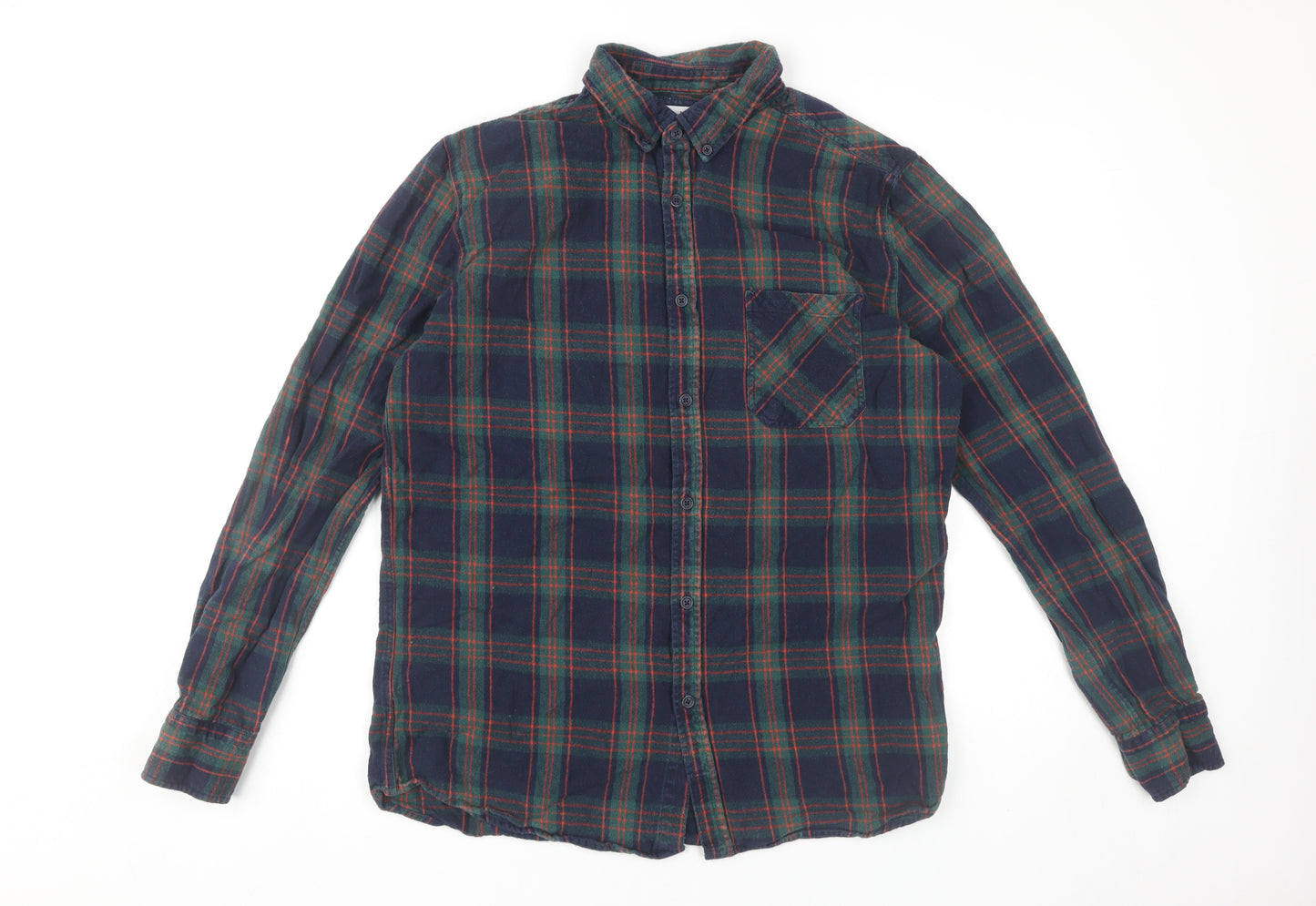 Hawksworth Men’s Multicoloured Plaid Flannel Button-Up Shirt M