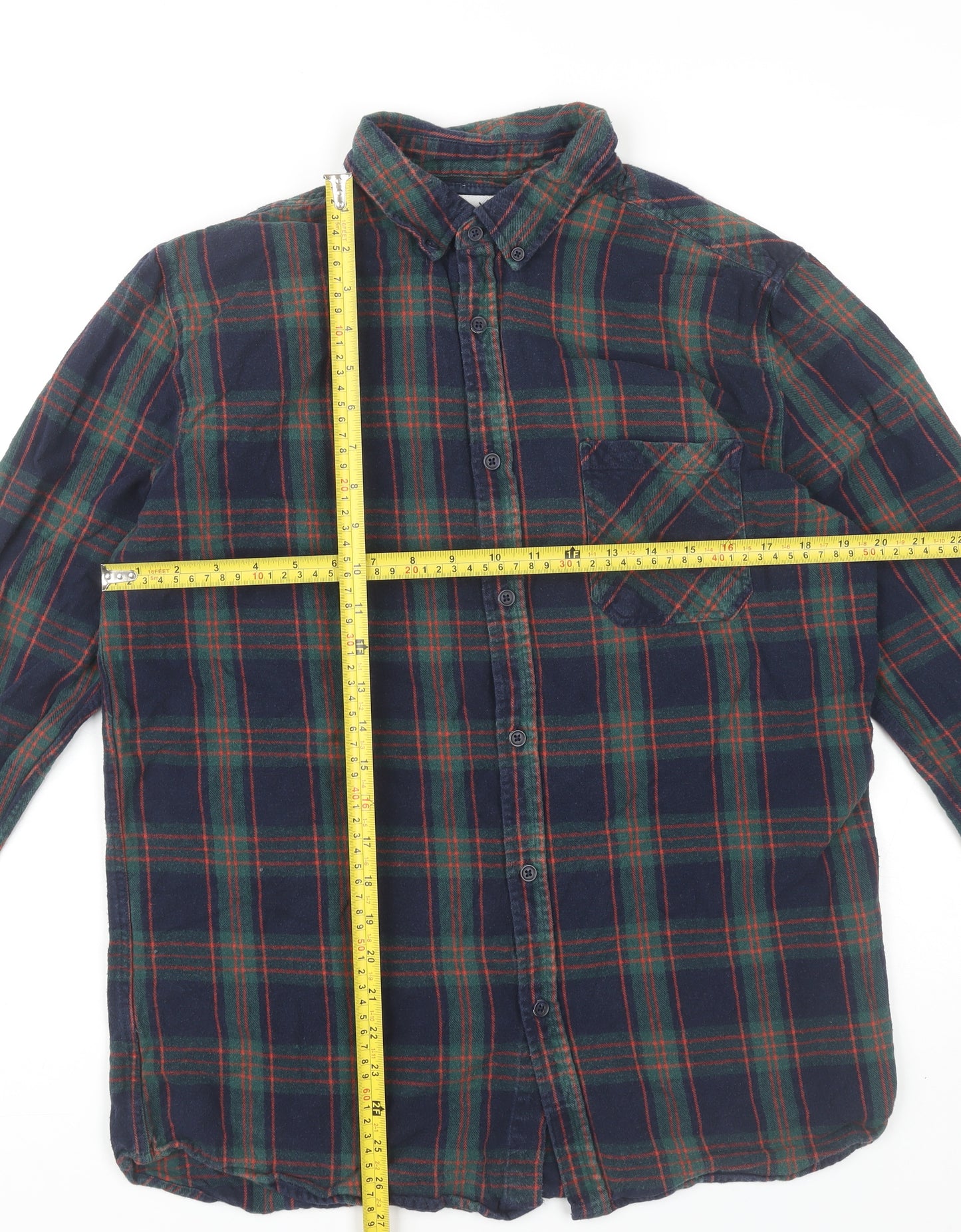Hawksworth Men’s Multicoloured Plaid Flannel Button-Up Shirt M