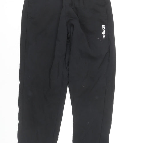 Adidas Men’s Black Jogger Trousers Size S Polyester Tapered