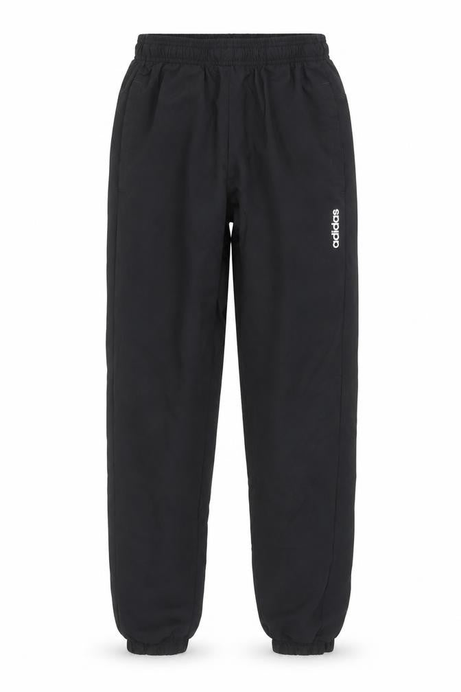 Front view of Adidas Men’s Black Jogger Trousers, size S, Polyester Tapered