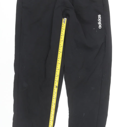 Adidas Men’s Black Jogger Trousers Size S Polyester Tapered