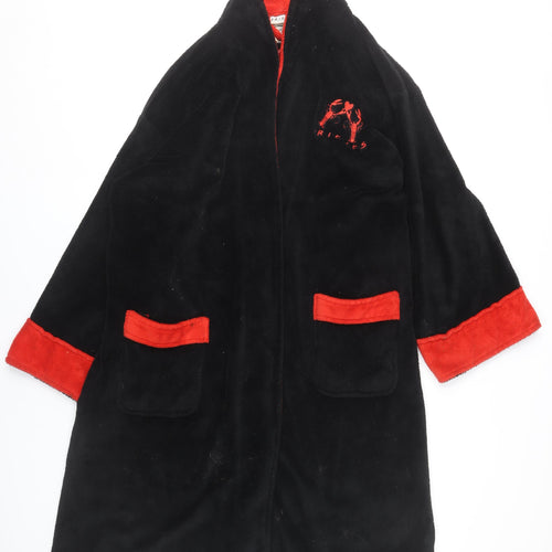 Friends Womens Black Red Fleece Robe One Size Embroidered TV Quote