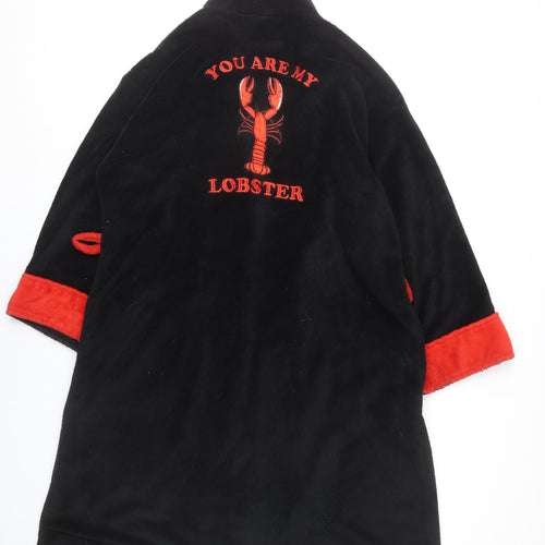 Friends Womens Black Red Fleece Robe One Size Embroidered TV Quote