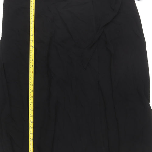 Wallis Women’s Black Viscose Wrap Midi Skirt Size 16