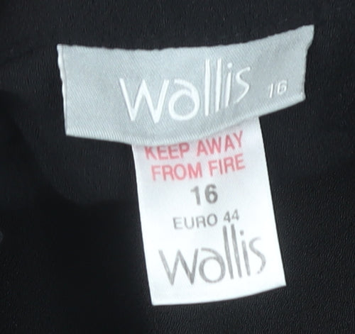 Wallis Women’s Black Viscose Wrap Midi Skirt Size 16