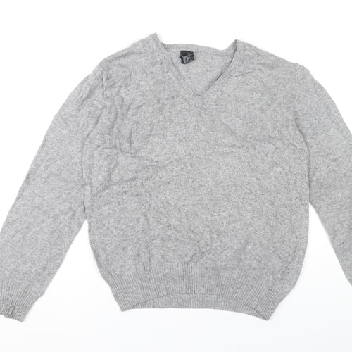 Zara Man Grey V-Neck Jumper Pullover Knit Men’s M Long Sleeve