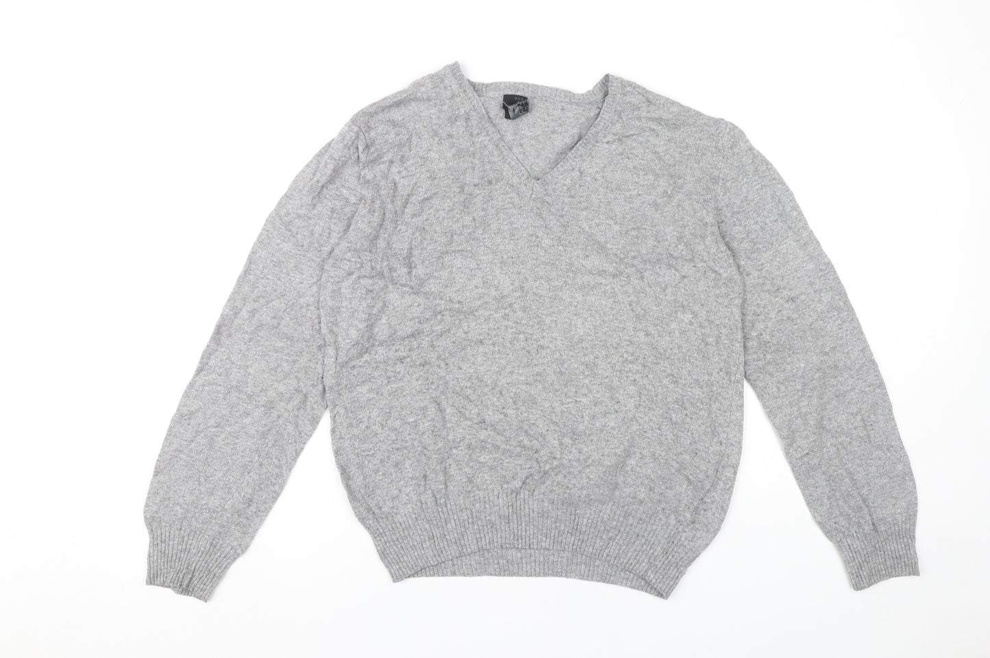 Zara Man Grey V-Neck Jumper Pullover Knit Men’s M Long Sleeve