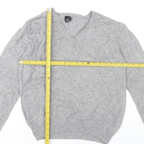 Zara Man Grey V-Neck Jumper Pullover Knit Men’s M Long Sleeve