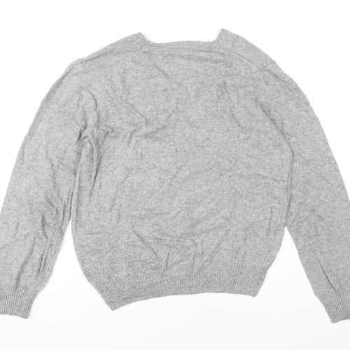 Zara Man Grey V-Neck Jumper Pullover Knit Men’s M Long Sleeve