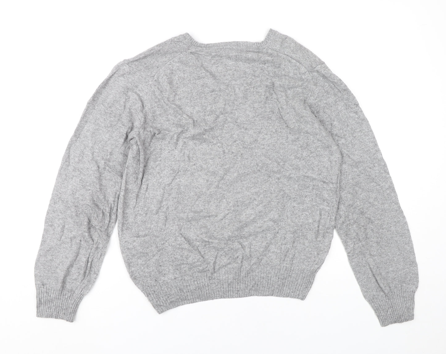 Zara Man Grey V-Neck Jumper Pullover Knit Men’s M Long Sleeve