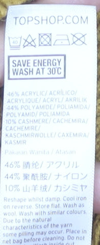 Topshop Womens Yellow Pullover Jumper Size 6 Boat Neck Knit