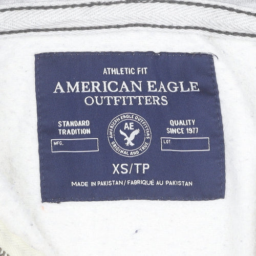 American Eagle Womens White XS Full Zip Hoodie Sweatshirt