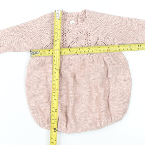 Mamas & Papas Unisex Baby Pink Knit Jumper 0-3M Long Sleeve Pullover