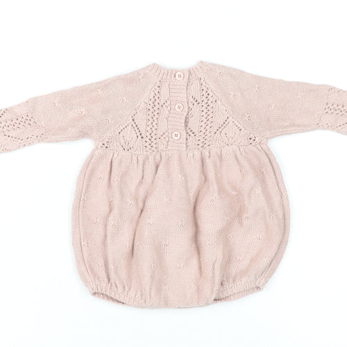 Mamas & Papas Unisex Baby Pink Knit Jumper 0-3M Long Sleeve Pullover