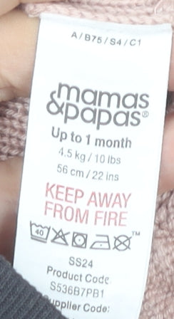 Mamas & Papas Unisex Baby Pink Knit Jumper 0-3M Long Sleeve Pullover