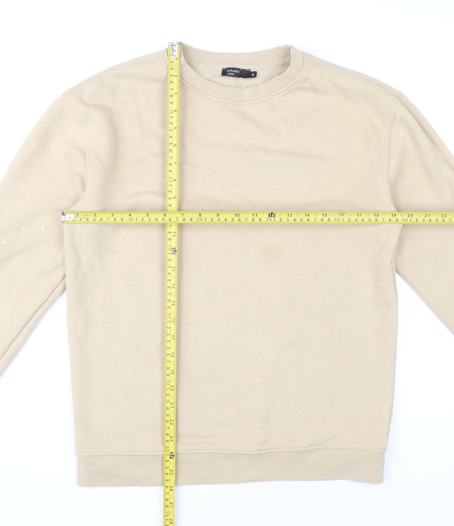 Nobody's Child Women's Beige Sweatshirt Size S Crew Neck Pullover