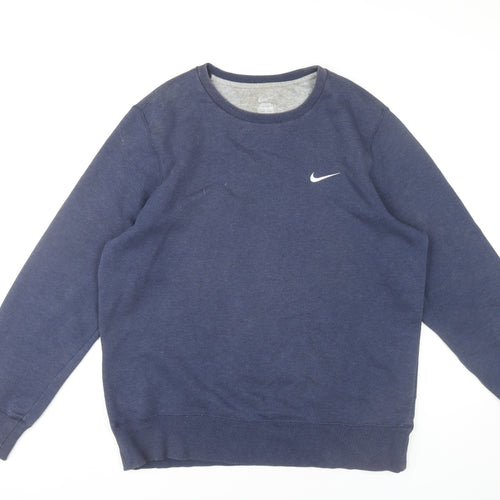 Nike Mens Blue L Sweatshirt Pullover Crew Neck Long Sleeve Sports Top