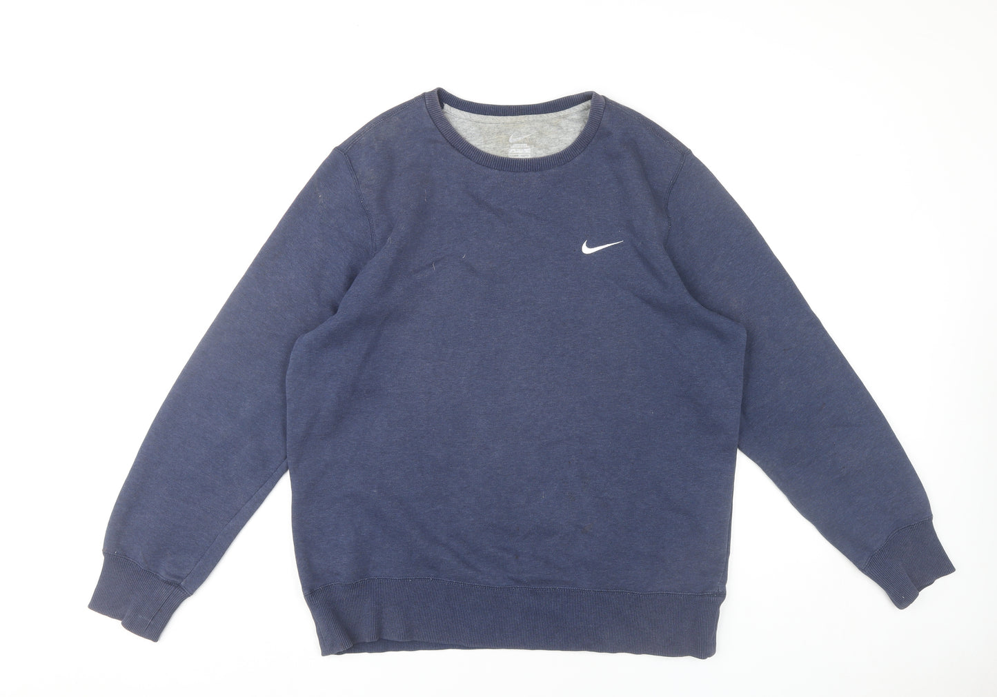 Nike Mens Blue L Sweatshirt Pullover Crew Neck Long Sleeve Sports Top