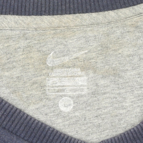 Nike Mens Blue L Sweatshirt Pullover Crew Neck Long Sleeve Sports Top