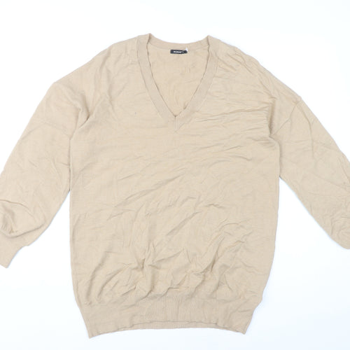 Roman Women’s Beige V-Neck Pullover Jumper Size 14 Knitwear