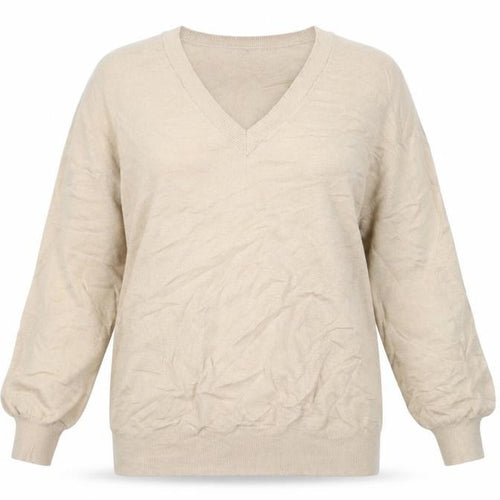 Roman Women’s Beige V-Neck Pullover Jumper Size 14 Knitwear