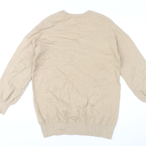 Roman Women’s Beige V-Neck Pullover Jumper Size 14 Knitwear