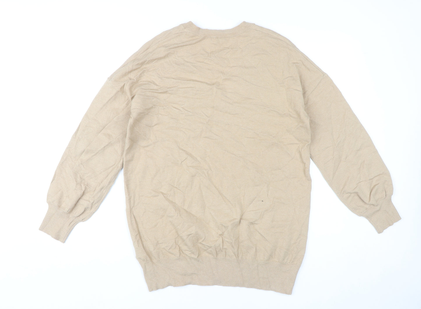 Roman Women’s Beige V-Neck Pullover Jumper Size 14 Knitwear