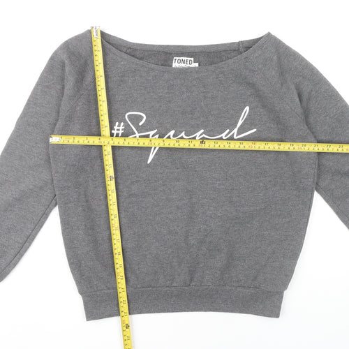 Toned by Ashy Bines Womens Grey Slouchy Sweatshirt M UK 12