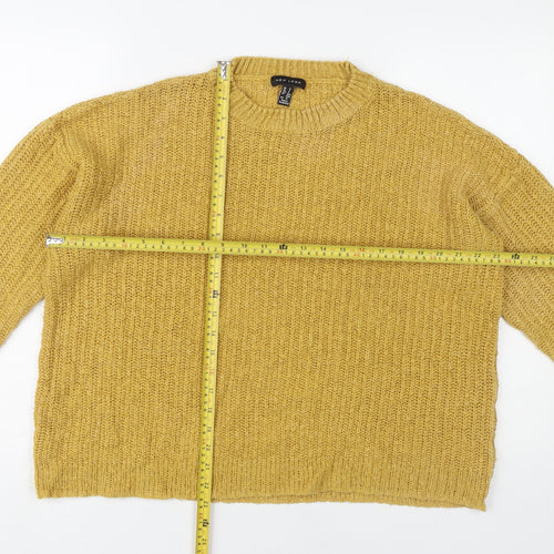 New Look Women’s Yellow Chunky Knit Jumper Size S Crew Neck