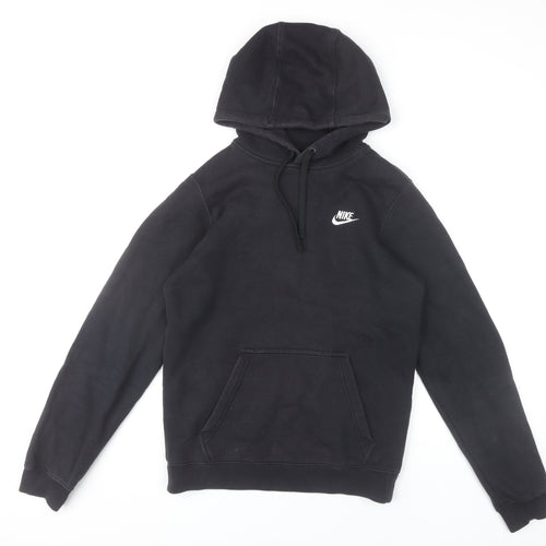 Nike Men’s Black XS Pullover Hoodie Fleece Cotton Logo Sweatshirt