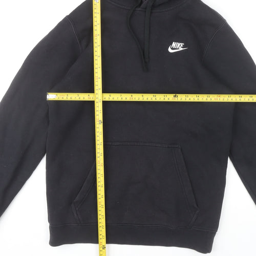 Nike Men’s Black XS Pullover Hoodie Fleece Cotton Logo Sweatshirt