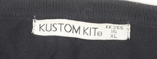 Kustom Kit Womens Black Cardigan Size 16 XL Cotton Acrylic Knit