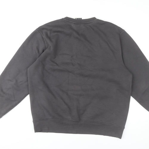 Nicce Men’s Grey Logo Pullover Sweatshirt L Regular Fit