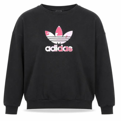 Adidas Girls Black Sweatshirt 13-14 Years Long Sleeve Crew Neck Pullover