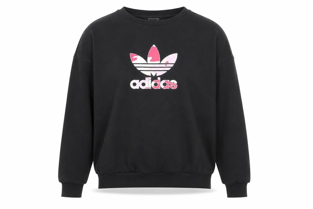 Adidas Girls Black Sweatshirt 13-14 Years Long Sleeve Crew Neck Pullover