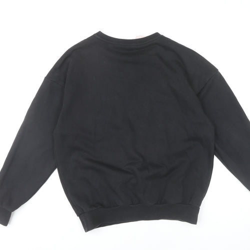 Adidas Girls Black Sweatshirt 13-14 Years Long Sleeve Crew Neck Pullover