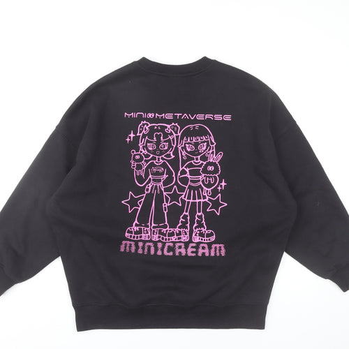 Minicream Women’s Black XS Pullover Sweatshirt Anime Graphic