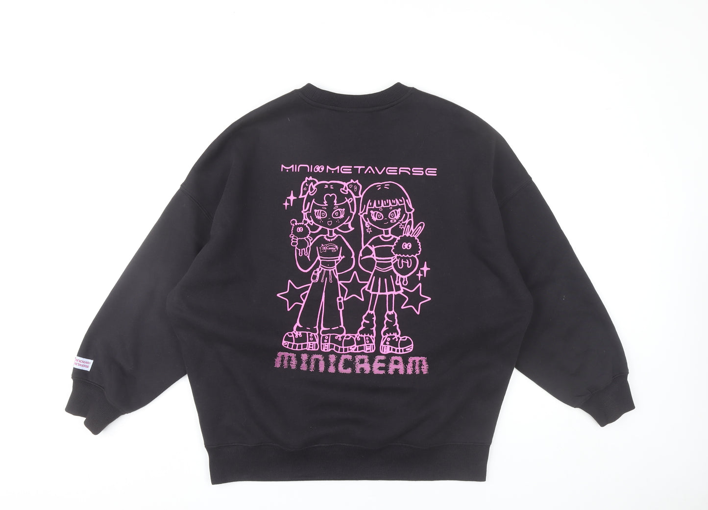 Minicream Women’s Black XS Pullover Sweatshirt Anime Graphic