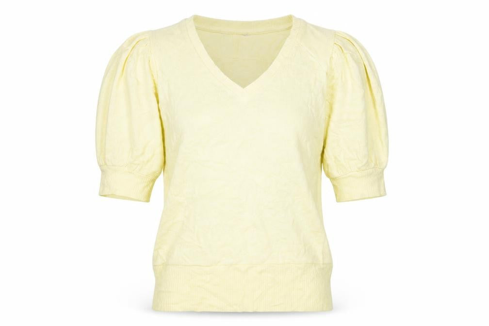 Next Women’s Yellow V-Neck Puff Sleeve Jumper Size 12