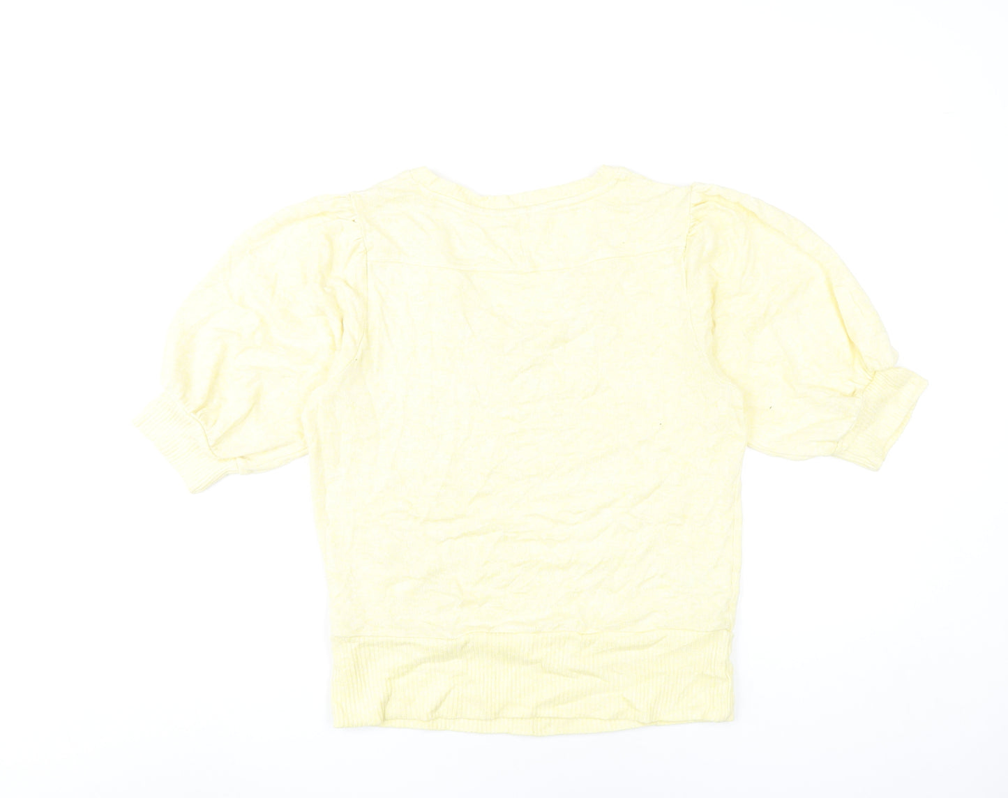 Next Women’s Yellow V-Neck Puff Sleeve Jumper Size 12