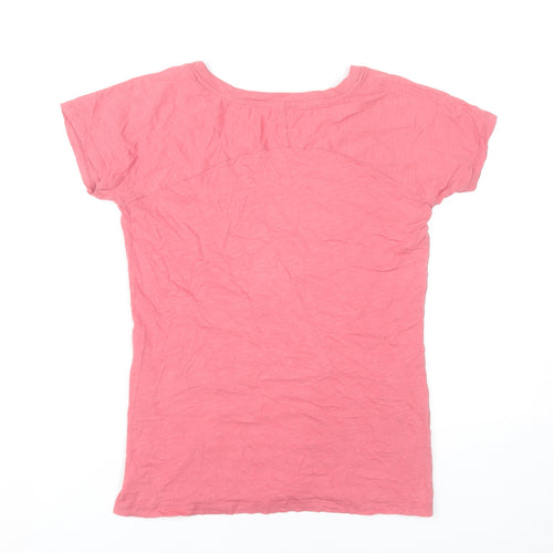 Zara Women’s Pink V-Neck Short Sleeve Cotton T-Shirt Size S