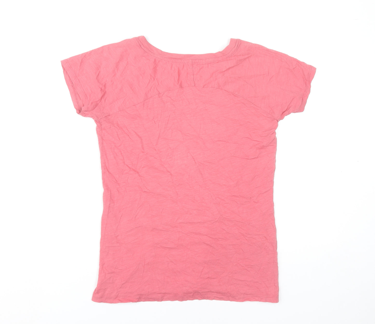 Zara Women’s Pink V-Neck Short Sleeve Cotton T-Shirt Size S